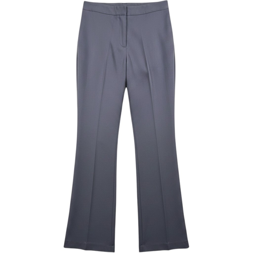 I.L.U. Women's Gray Solid Flared Dress Pants Flat Front Sm